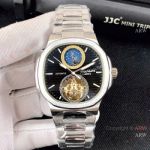 Copy Patek Philippe Nautilus Tourbillon 43mm Watch Stainless Steel Black Dial